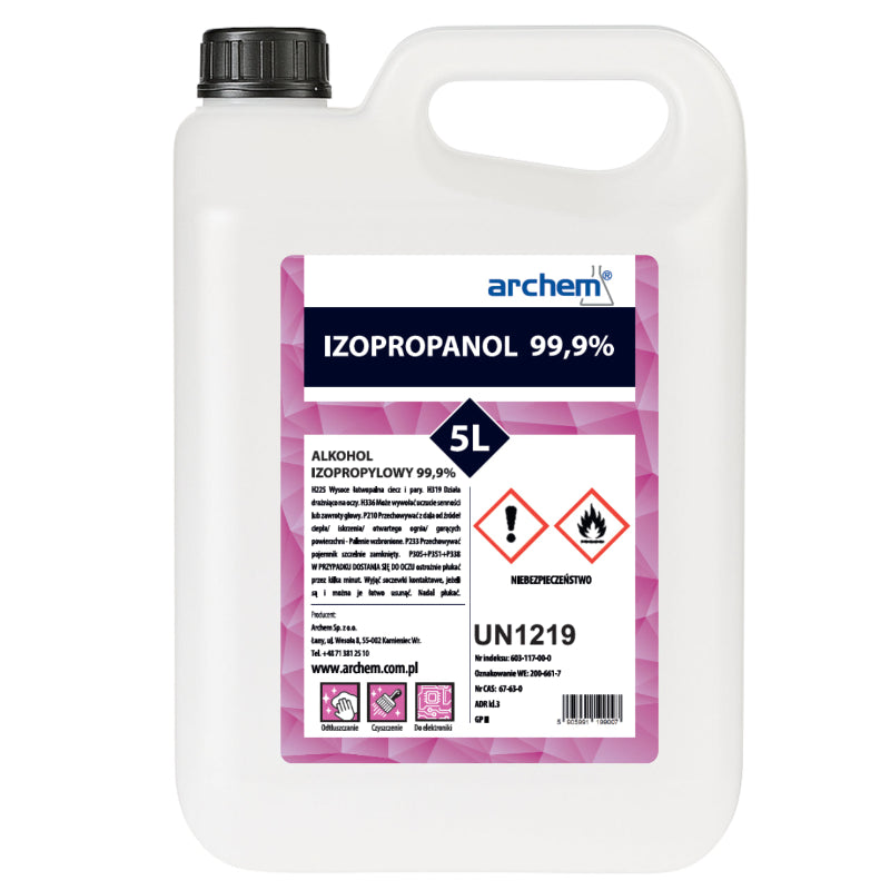 Alkohol izopropylowy 99,9% 5L – czysty izopropanol IPA