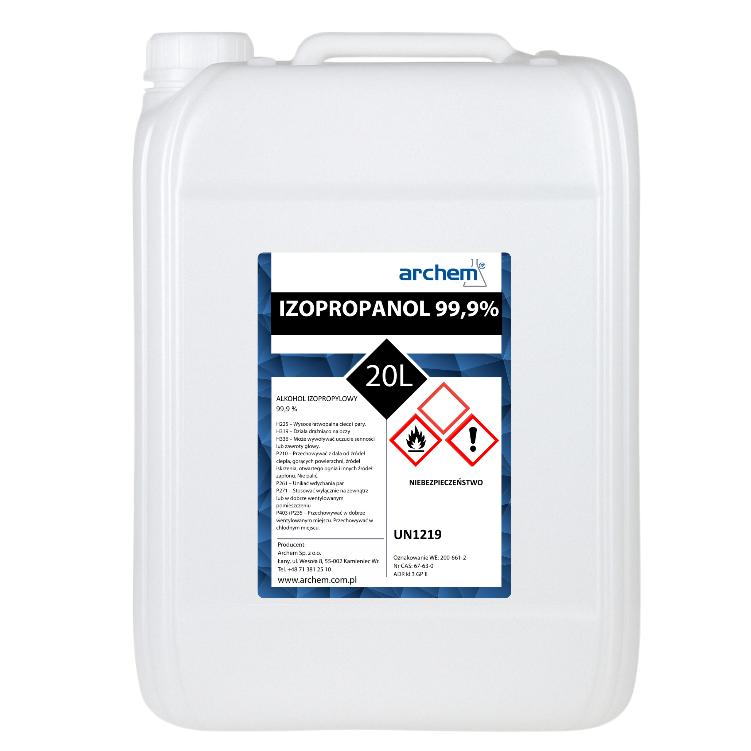 Alkohol Izopropylowy 99,9%, 20 l