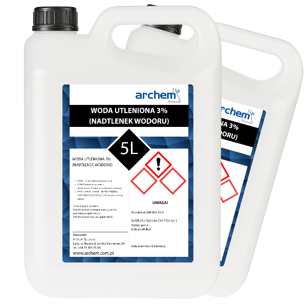 2x Woda utleniona 3% Nadtlenek wodoru techniczny ,2x 5l