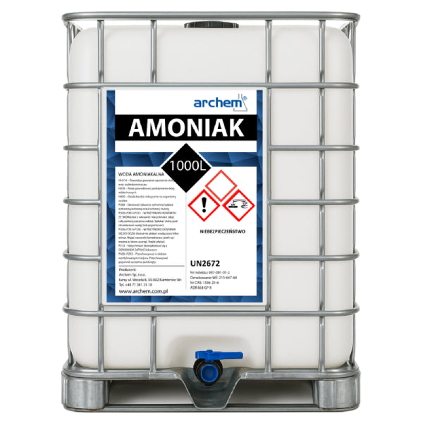 Amoniak Roztwór Wodny 25%, woda amoniakalna 1000 l, IBC, DPPL