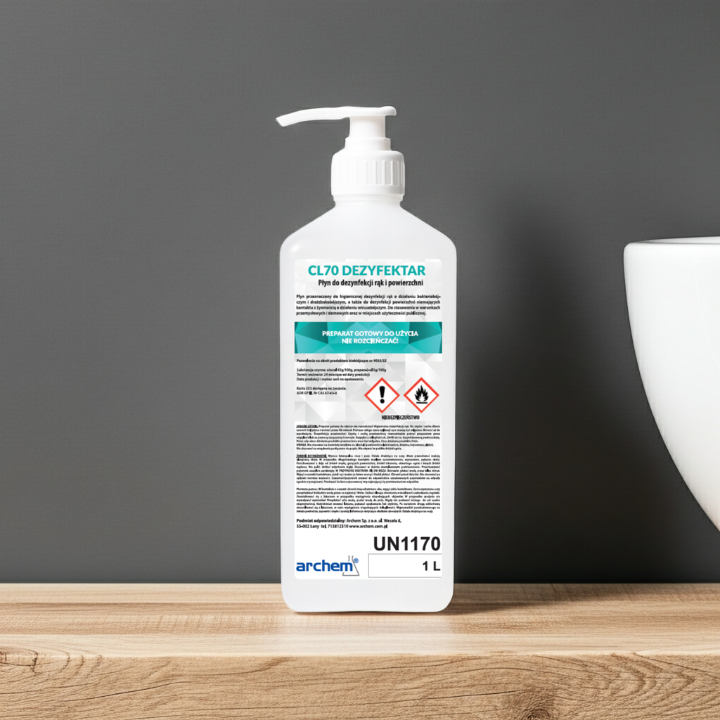 Płyn do dezynfekcji rąk i powierzchni CL70 DEZYFEKTAR 1L (1kg)