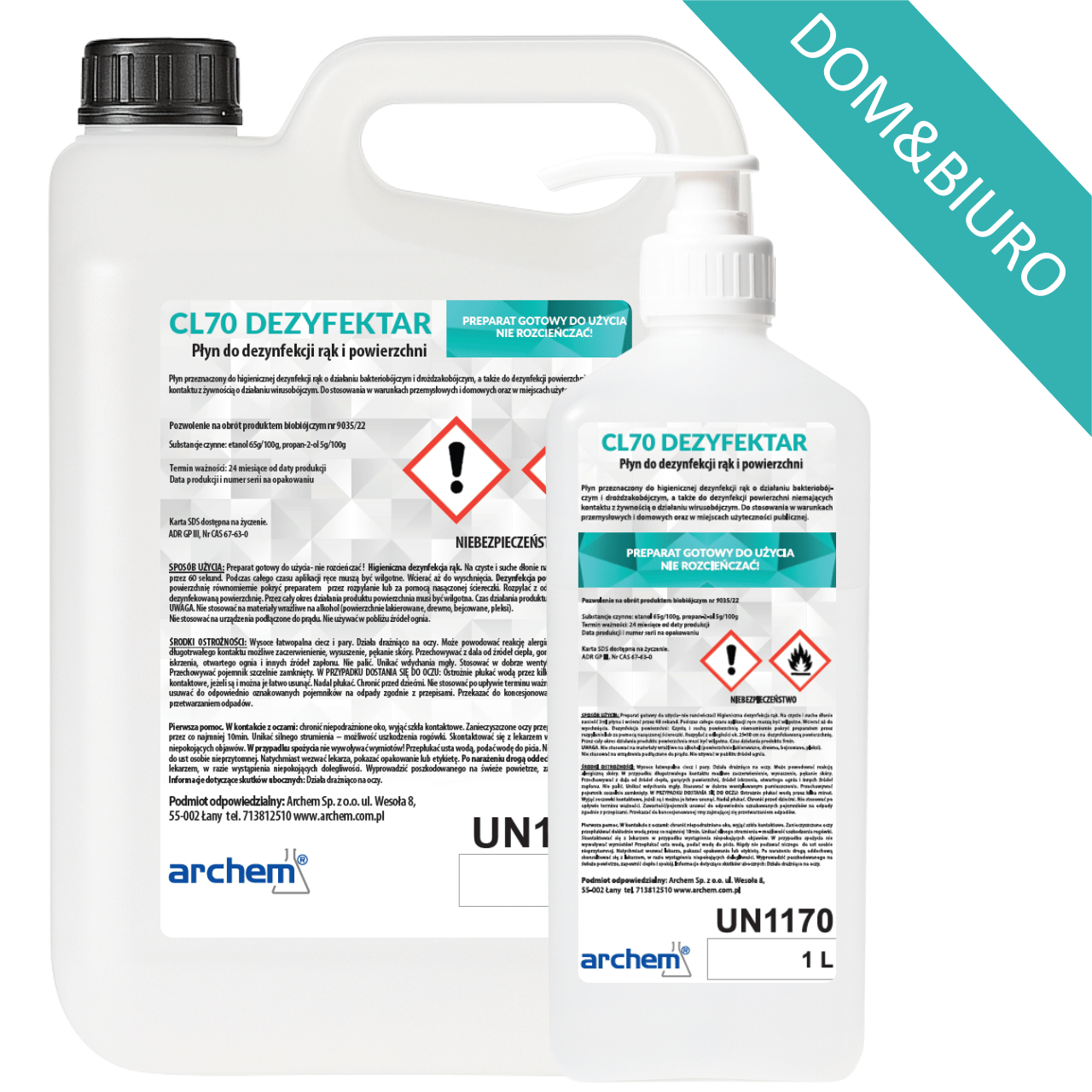 CL70 Dezyfektar – Pakiet Dom & Biuro (1L + 5L)