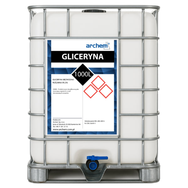 Gliceryna Bezwodna Roślinna 99,5%, 1000 l (1200kg), IBC, DPPL