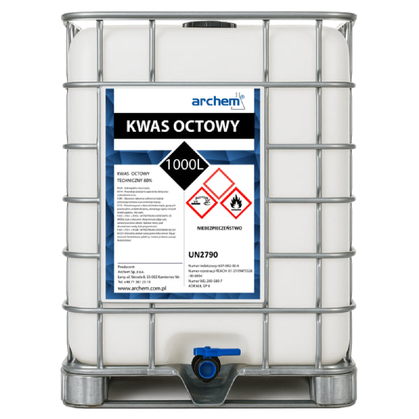 Kwas Octowy Techniczny 80%, 1000 l (1050kg), IBC, DPPL