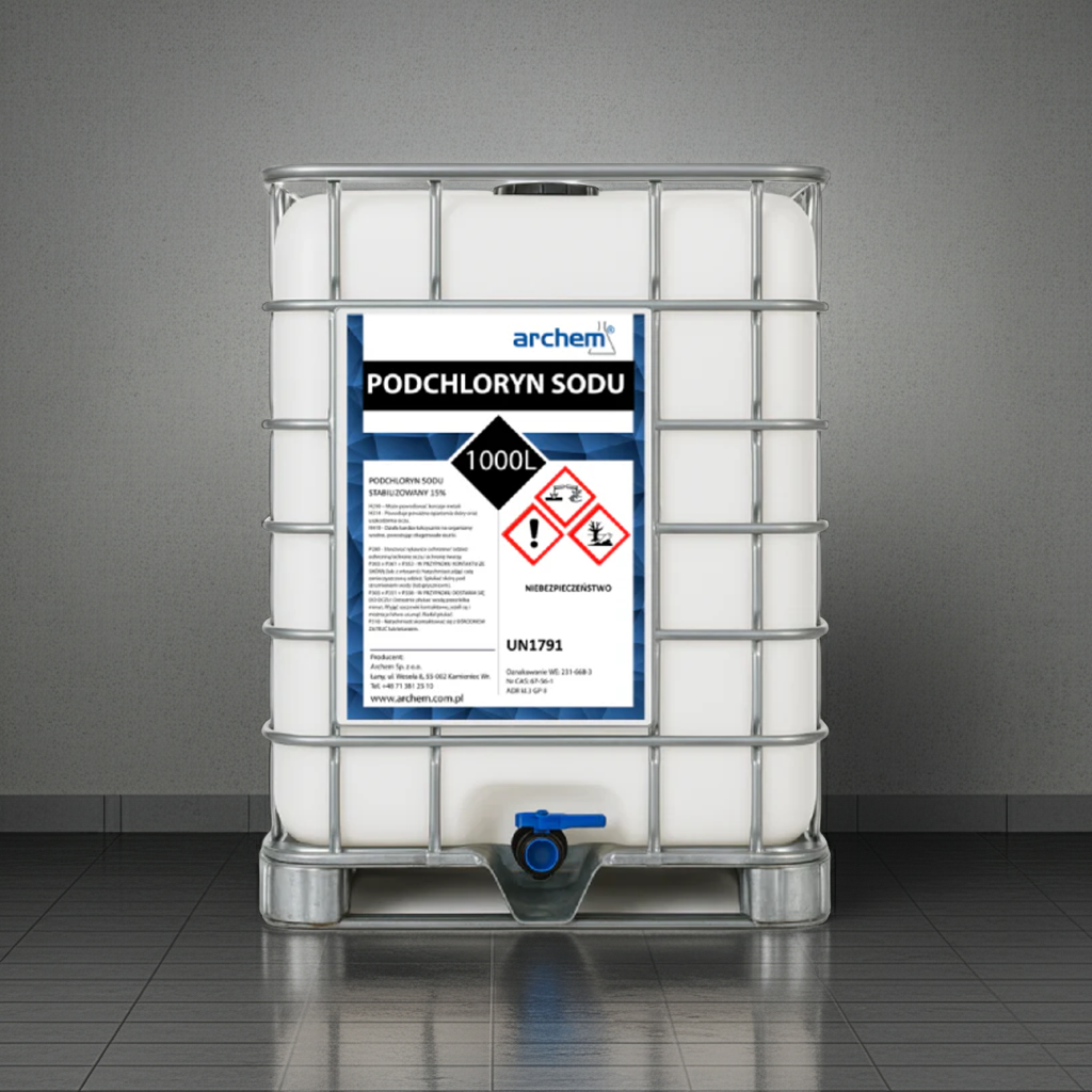Podchloryn Sodu Stabilizowany 15%, 1000 l (1200kg) IBC, DPPL
