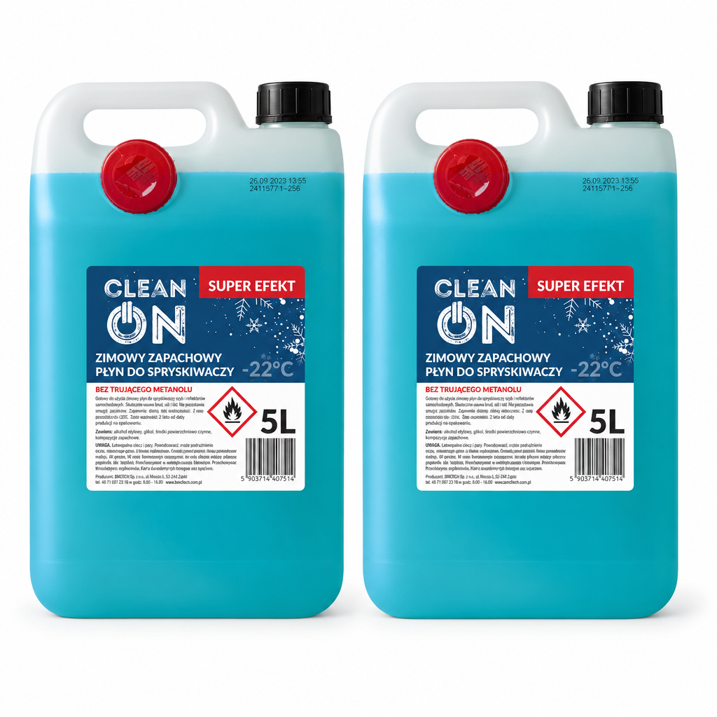 Dwupak płynu do spryskiwaczy zimowego CleanOn -22°C, 2 × 5 l