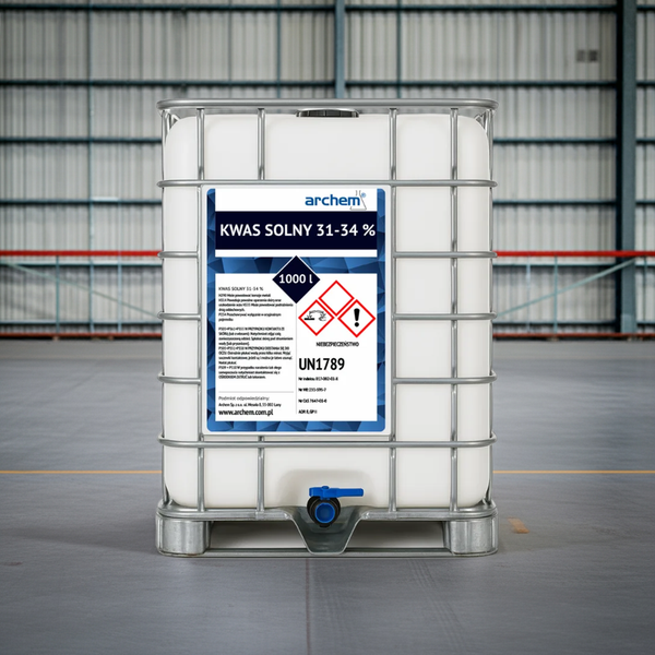 IBC 1000L z kwasem solnym