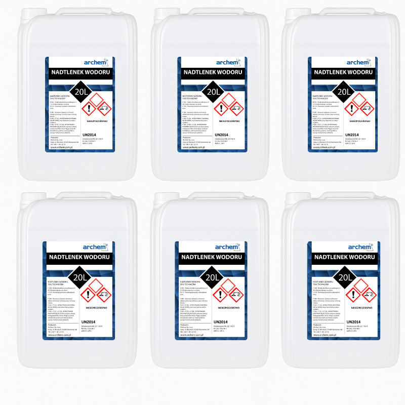 Nadtlenek Wodoru 35% Techniczny, woda utleniona, perhydrol 6x20l